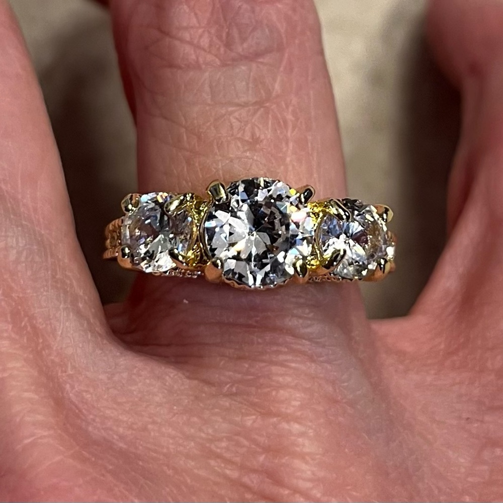 New CZ 3 KT Gold Filled Wedding ring 7